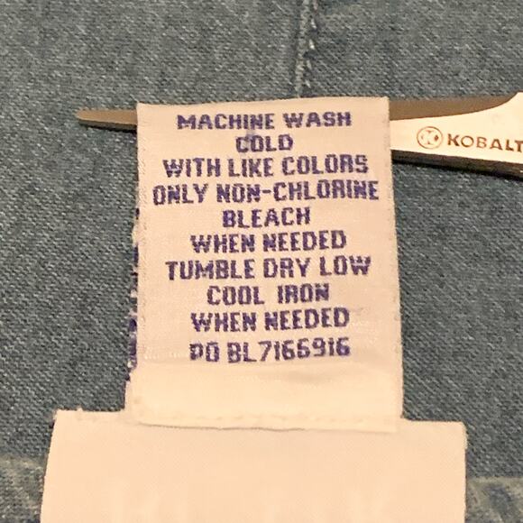 BLAIR Womens Dress Large 100% Cotton Denim Jumper Sleeveless Pockets Embroidery - Picture 3 of 10